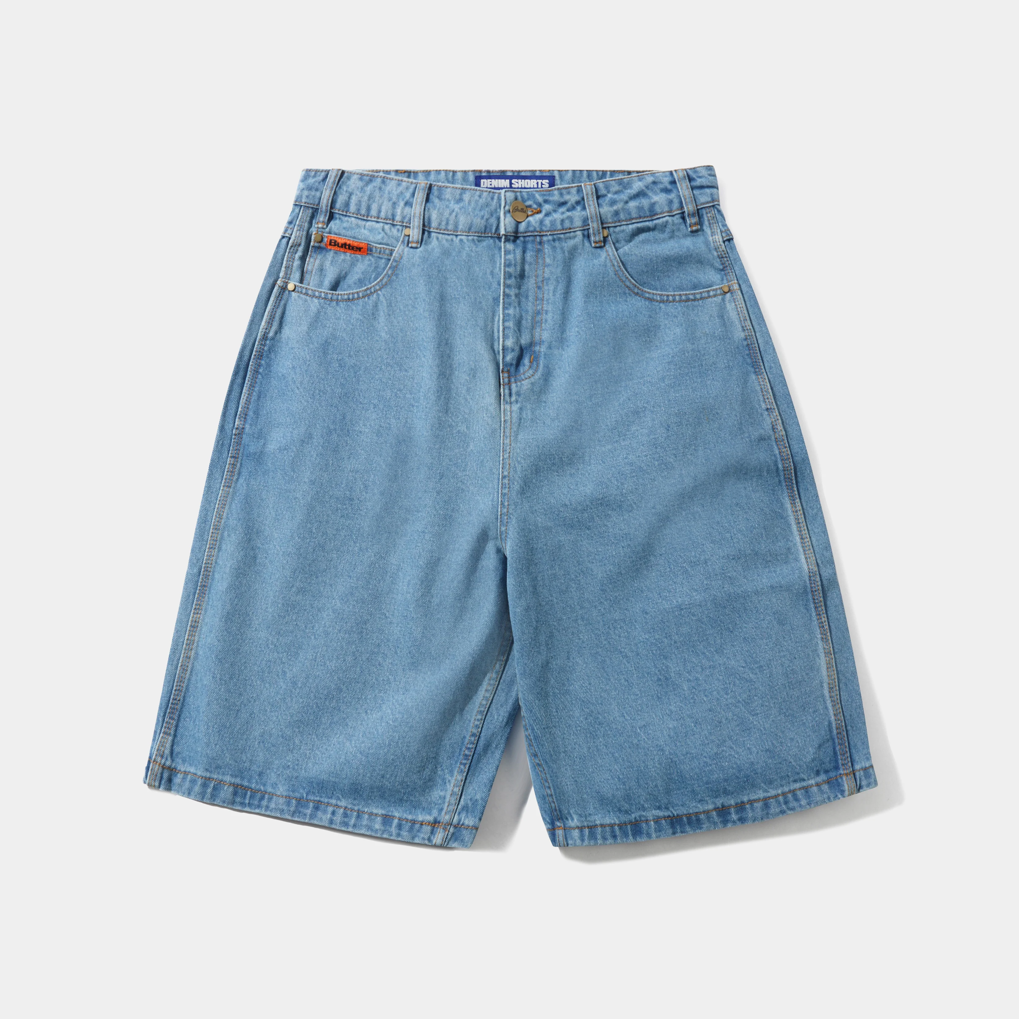 BUTTER GOODS BAGGY DENIM SHORTS - WASHED INDIGO - Image 2