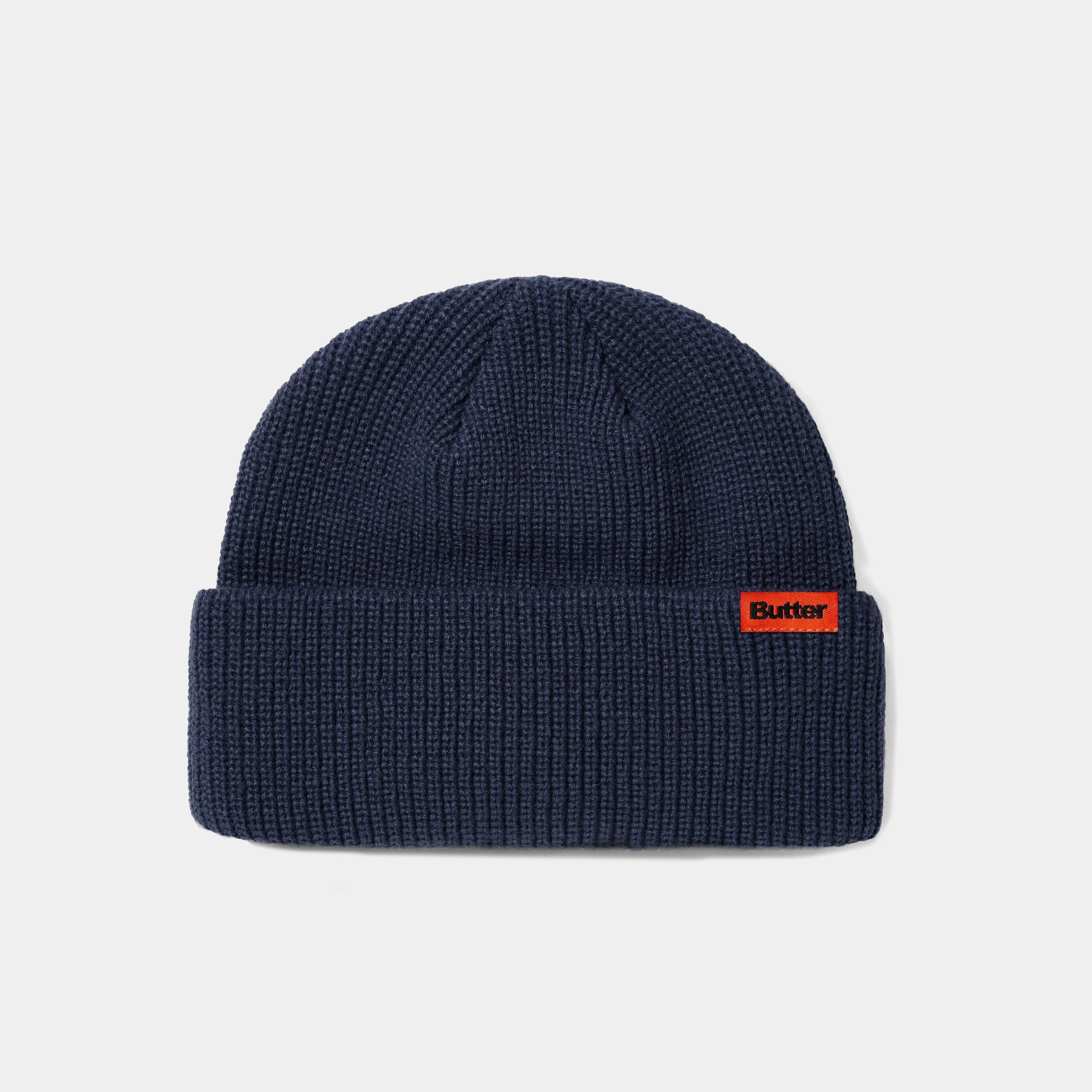 BUTTER GOODS TALL WHARFIE BEANIE - NAVY