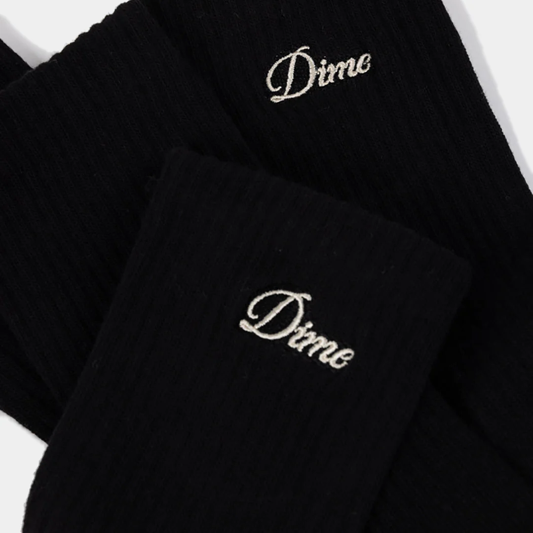DIME TWO PACK CREW SOCKS - BLACK - Image 2