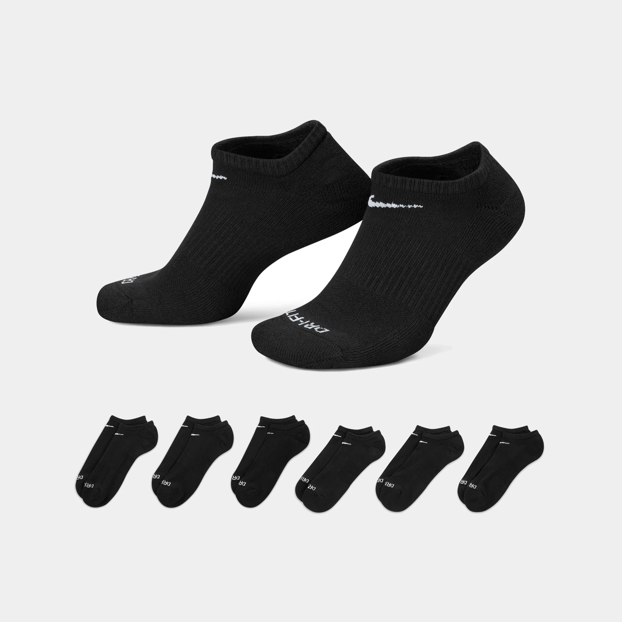 NIKE EVERYDAY PLUS CUSHIONED NO-SHOW SOCK 6-PACK - BLACK - Image 2