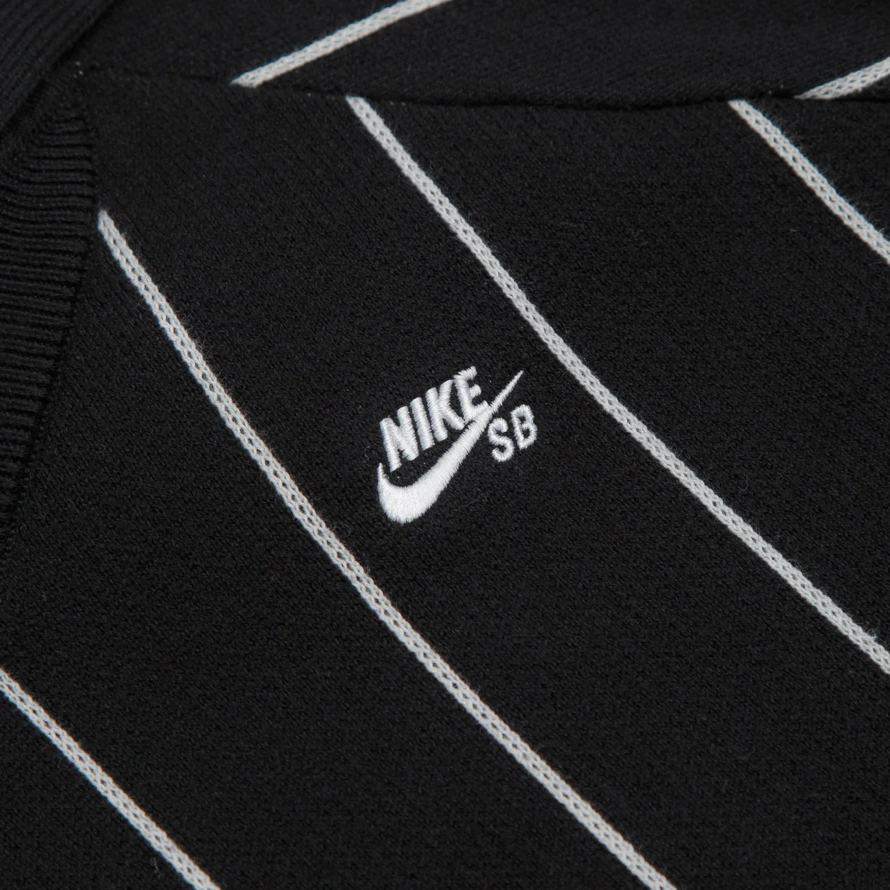 NIKE SB STRIPED POLO SWEATER - BLACK/SAIL - Image 2