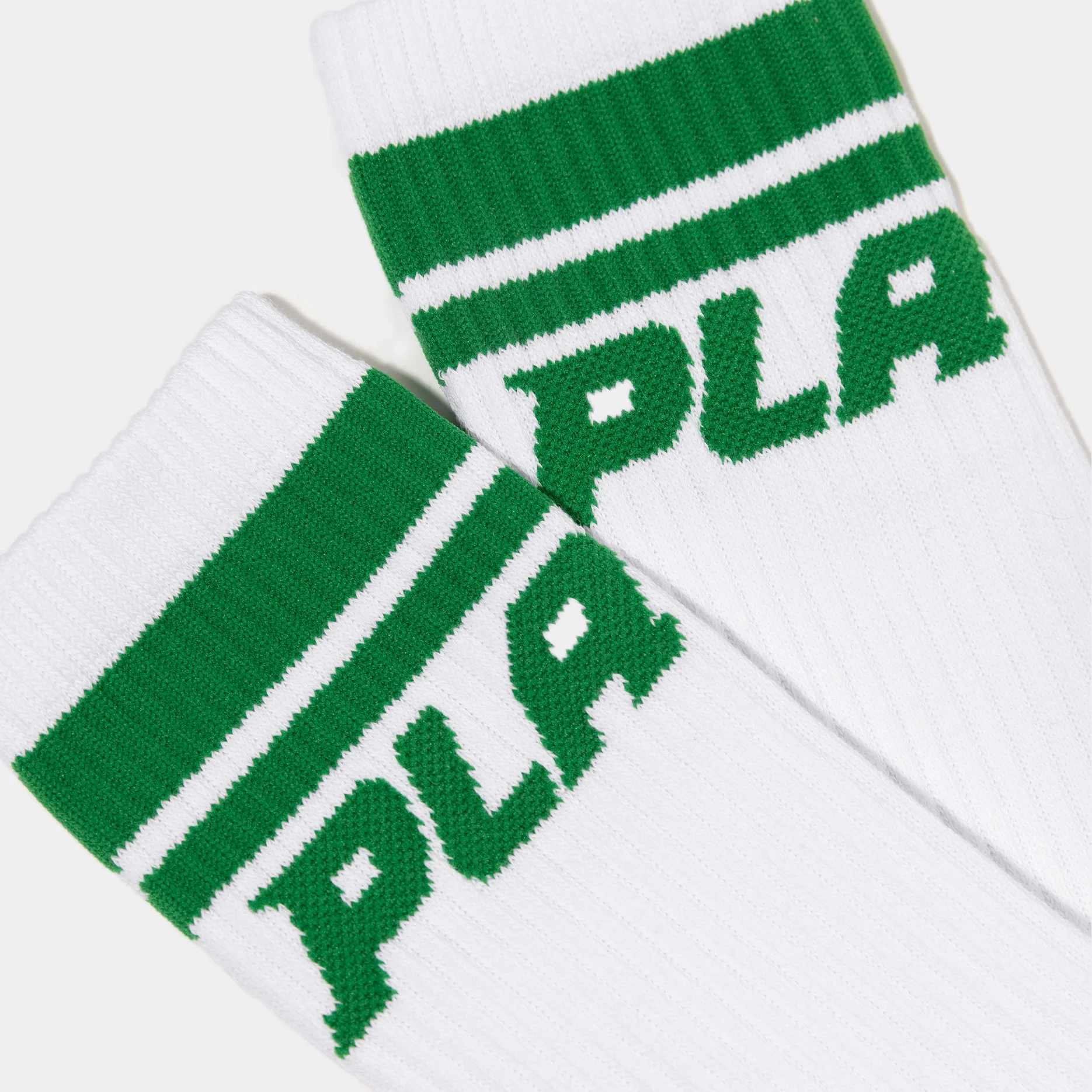 PLA STRIPED SOCKS - WHITE/GREEN - Image 2