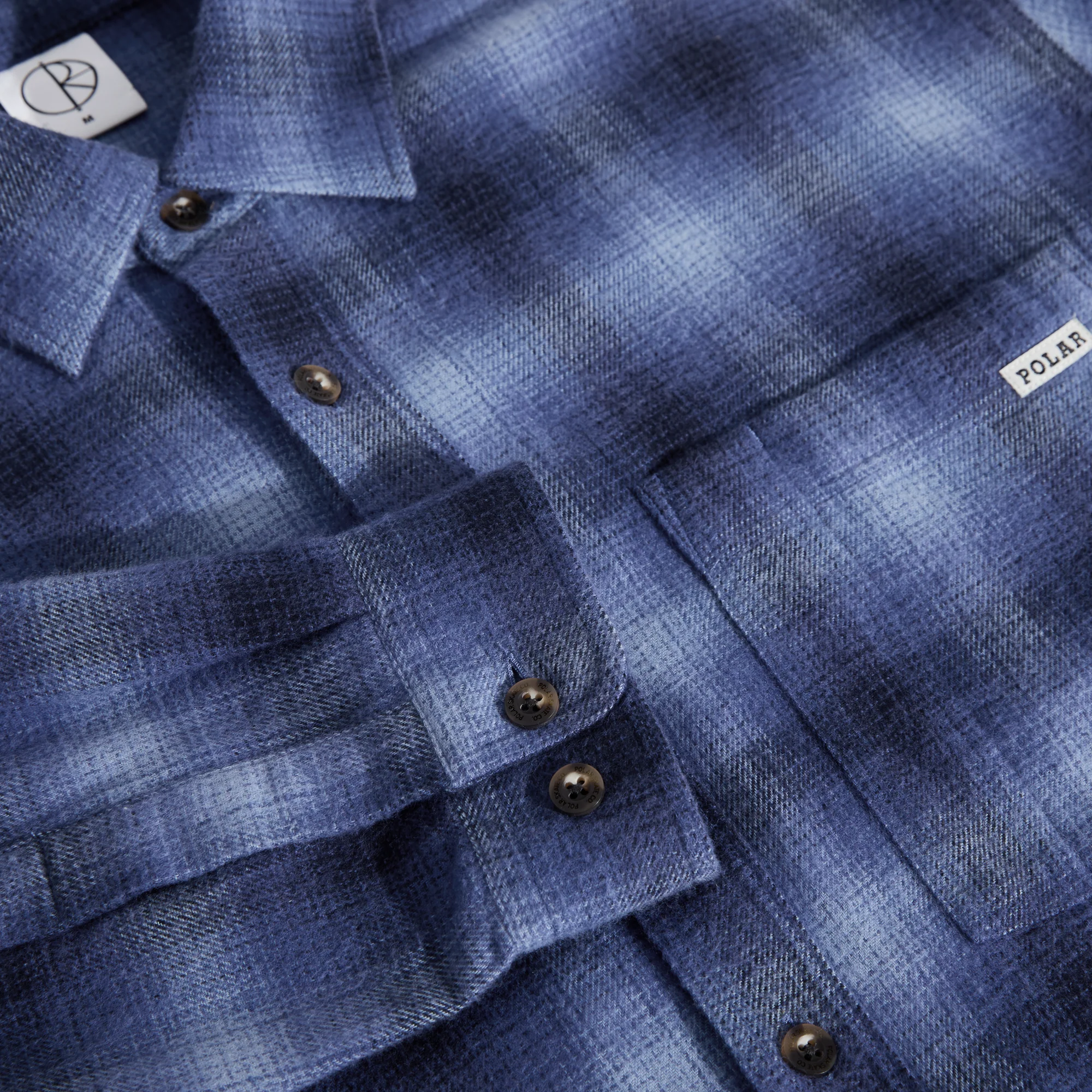 POLAR MITCHELL SHADOW CHECK L/S SHIRT - BLUE - Image 3