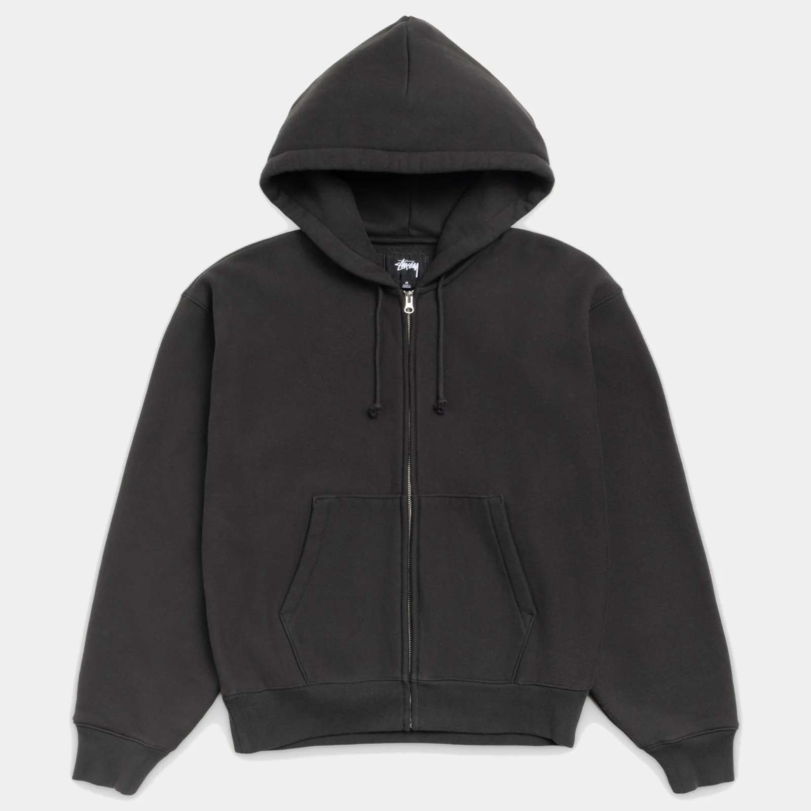 STUSSY BASIC DIAMOND ZIP HOODIE - BLACK - Image 2