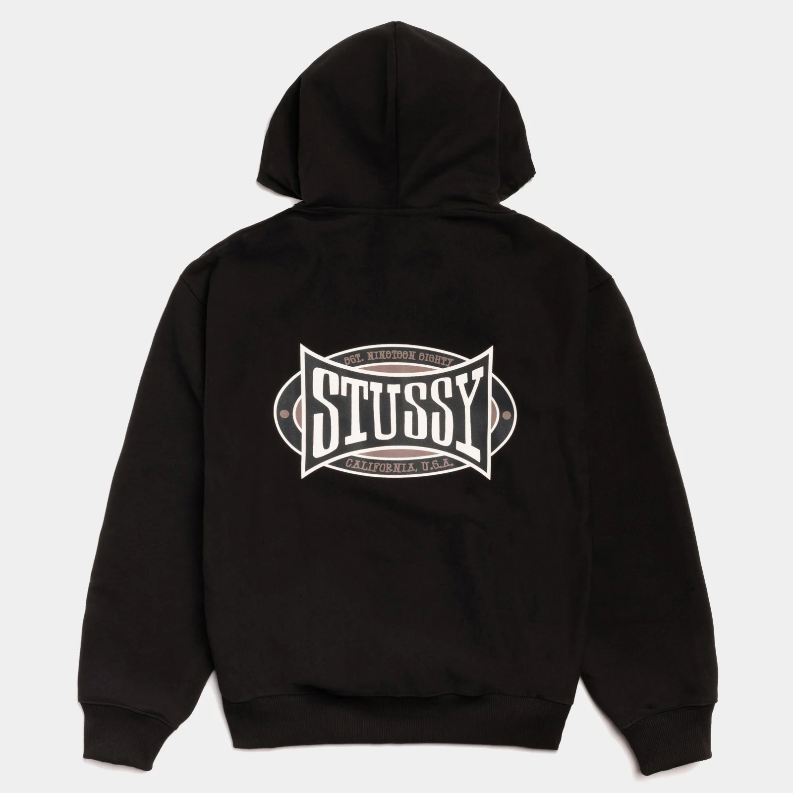 STUSSY CHAMPION OVAL ZIP HOODIE - BLACK - Image 2