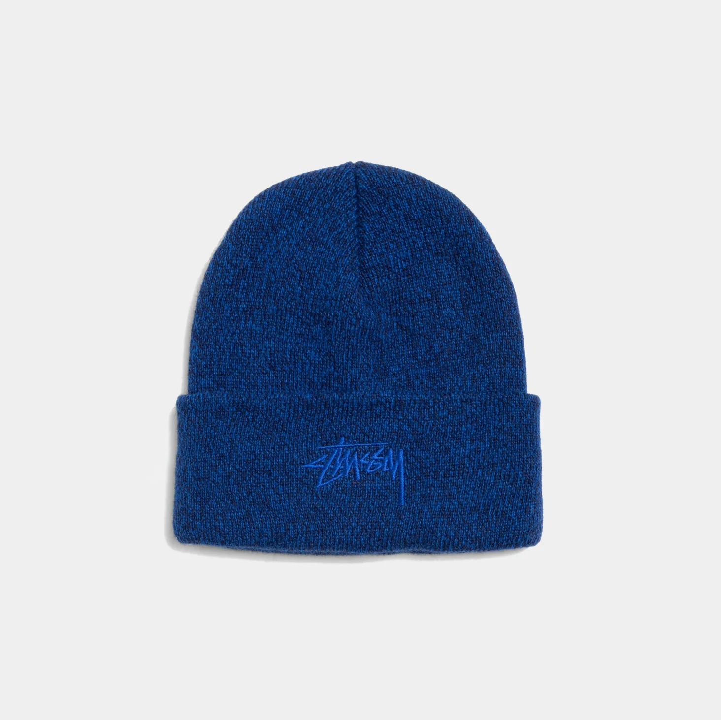 STUSSY STOCK CUFF BEANIE - MARLED BLUE